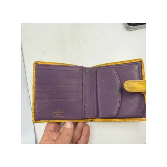 Louis Vuitton Epi Leather Porte Billets Compact Bifold Wallet Yellow Womens - Picture 3 of 11